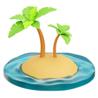 palm eiland 3d icoon illustraties png