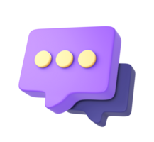 3d purple online chatting bubble icon for UI UX web mobile apps social media ads designs png