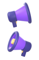 3d purple loud speaker speech icon for UI UX web mobile apps social media ads designs png