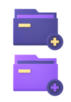 3d purple adding new folder file icon for UI UX web mobile apps social media ads designs png