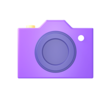 3d purple camera illustration icon for UI UX web mobile apps social media ads designs png