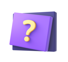 3d purple and asking question mark icon for UI UX web mobile apps social media ads designs png