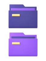 3d purple computer folder files icon for UI UX web mobile apps social media ads designs png