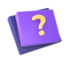 3d purple question mark icon for UI UX web mobile apps social media ads designs png