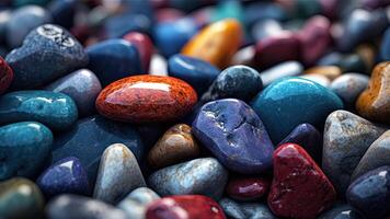 a pile of colorful rocks photo