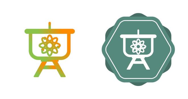 icono de vector de presentación de átomo