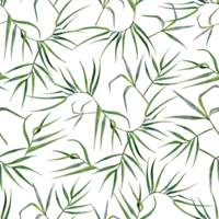 Tropical bamboo branches and leaves green watercolor seamless pattern. Hand drawn botanical background for printing on fabrics and textiles png