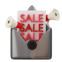 3d email containing promotion and discount icon png