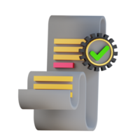 3d Document Verified Icon png