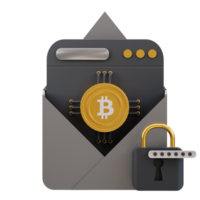 3d cryptocurrency security email icon png