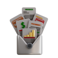 3d email containing invoice earning icon png