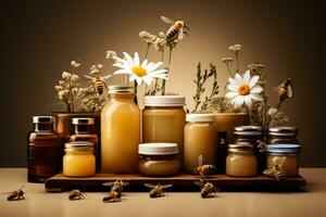 Simplistic beekeeping tools captured against a minimalist serene backdrop photo