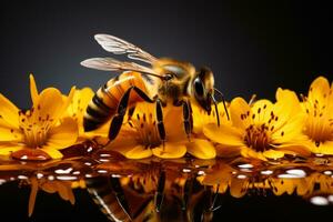 Unpretentious minimalist image portraying the therapeutic nature of bee farming photo