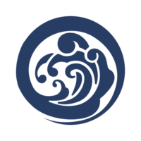 Japanese round ocean wave symbol png
