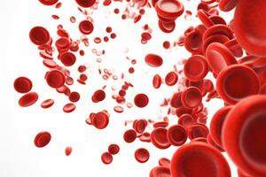 microsópico de rojo sangre células fluido mediante el sangre vasos.medicos y Ciencias investigación concepto.generativo ai foto