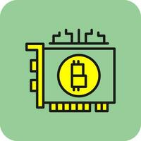 bitcoin minería vector icono diseño