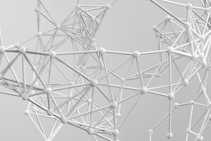 Plexus wired structure white abstract background photo