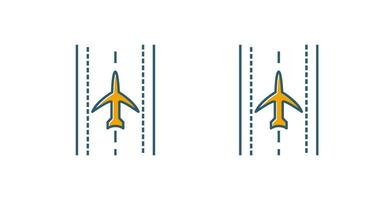 Plane on Runway Vector Icon