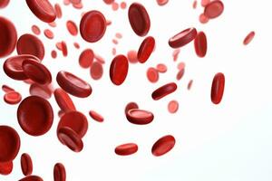 microsópico de rojo sangre células fluido mediante el sangre vasos.medicos y Ciencias investigación concepto.generativo ai foto