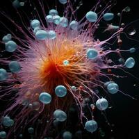 Microsopic of bacteria fungus.medical and science research concept.colorful color.generative ai photo