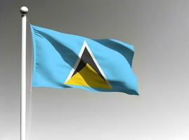 Saint Lucia national flag isolated on gray background photo