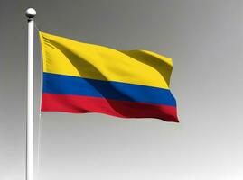 Colombia national flag isolated on gray background photo