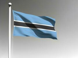 Botswana national flag waving on gray background photo