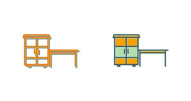 Table with Shelves Vector Icon