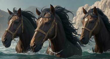Mares of Diomedes realistic. ai generation photo