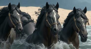 Mares of Diomedes realistic. ai generation photo