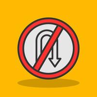 No Turn Vector Icon Design