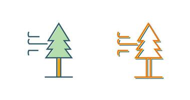 Tree with Wind Vector Icon