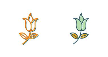 Flower with leaves Vector Icon