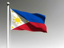 Filipinas nacional bandera ondulación en gris antecedentes foto