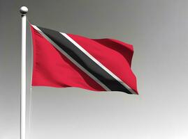 Trinidad and Tobago national flag isolated on gray background photo