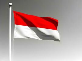 Indonesia national flag waving on gray background photo