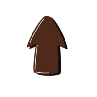 chocolate arrow icon, cartoon style illustration png