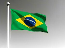 Brazil national flag isolated on gray background photo