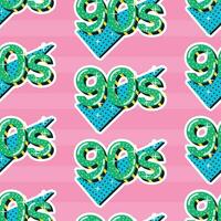 Cool retro pop art sticker 90s. Vector seamless cartoon pattern with label.