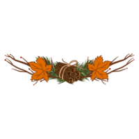 Fall Leaves With Cinnamon Decorative Branches png