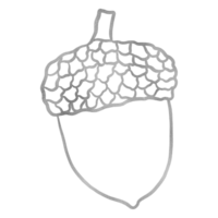 Silver Shiny Acorn Outline png