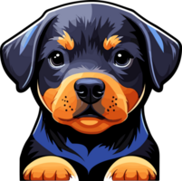 Rottweiler Cartoon Cute Dog ai generative png