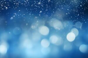 Serene Night Sky with White Starry Bokeh on a Deep Blue Background, Ideal for Advertisements photo