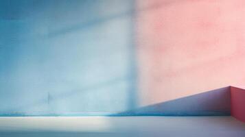 Abstract Gradient Wall in Pastel Pink and Blue with Ample Space for Text and Design Elements photo