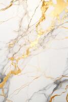 Luxurious Gold-Veined Marble Texture Background with a Glossy Finish and Space for Branding AI Generative photo