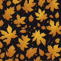 black background with golden shiny leaves photo