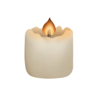 cute cartoon of fire on white candle, no background. For Thanks giving. png