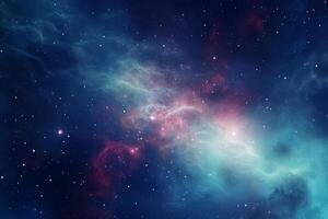 Captivating beauty of space with a distant nebula amidst a star-filled sky photo