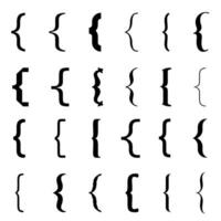 A set of curly mathematical brackets vector