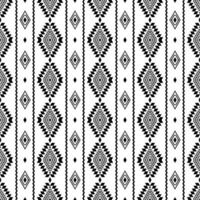 Seamless ethnic stripe pattern. Tribal unique ornament background design with geometric abstract shape. Folk style design for print fabric. Black and white color. vector